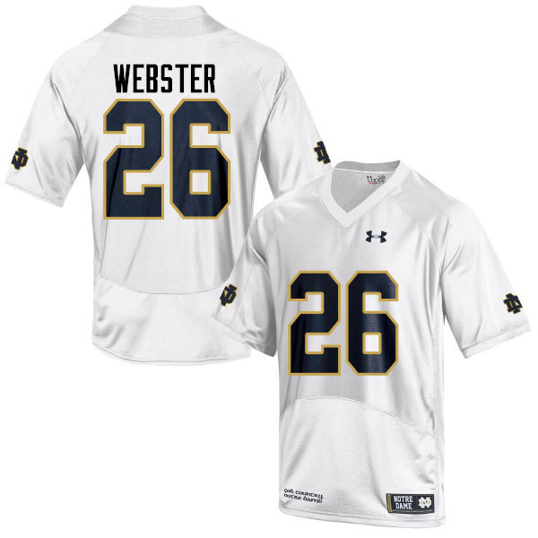 Men's NCAA Notre Dame Fighting Irish #26 Austin Webster Stitched College Under Armour Authentic White Football Jersey MW10H03SG